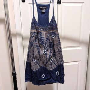 Living Doll navy tie dye & embellished tank